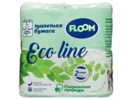 Бумага туалетная "Floom. Eco line" салатовая 2-х слойная 4 рулона