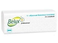 Полотенце бумажное для диспенсера V-сложения 2-слойные "Belux" 200 листов 22 см х 22 см (1601)