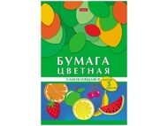 Набор цветной бумаги А4 05л 05цв "Геометрия цвета Фрукты" самоклеящейся в папке (5Бц4с_24272)